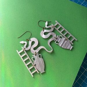 While Odin Sleeps Snake, Vase, and Ladder Earrings